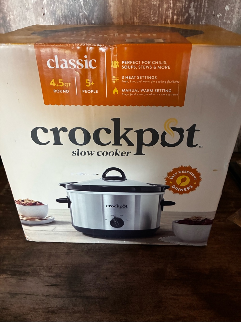 Crockpot Classic 4.5QT Stainless Steel Slow Cooker - Silver
